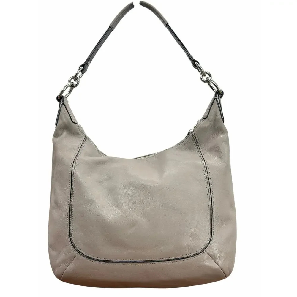 Coach Kristin Spectator Snake Purse Shoulder Bag Women's Gray Croc Leather Luxe